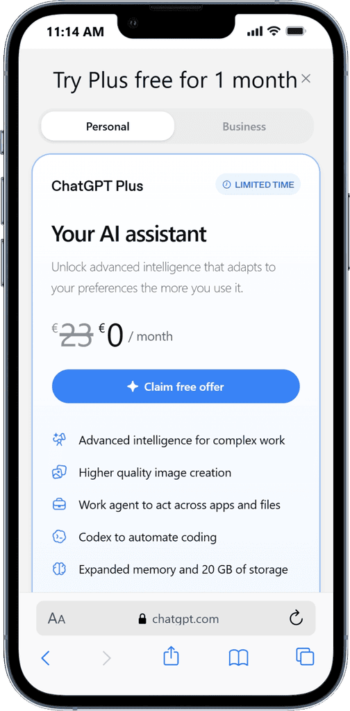 ChatGPT screenshot