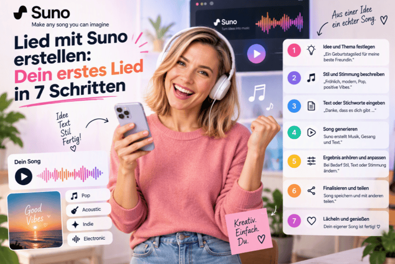 Lied mit Suno erstellen: Dein erstes Lied in 7 Schritten