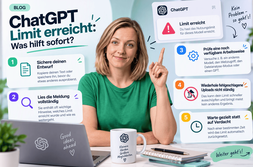 ChatGPT Limit erreicht: Was hilft sofort? 5 praktische Schritte